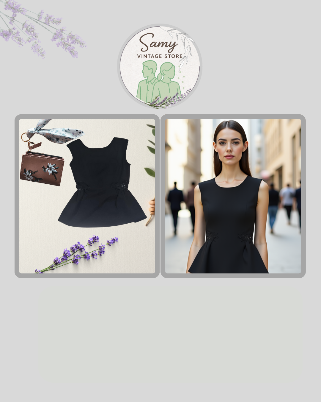 Blusa elegante negra con detalle de encaje-Talla XS